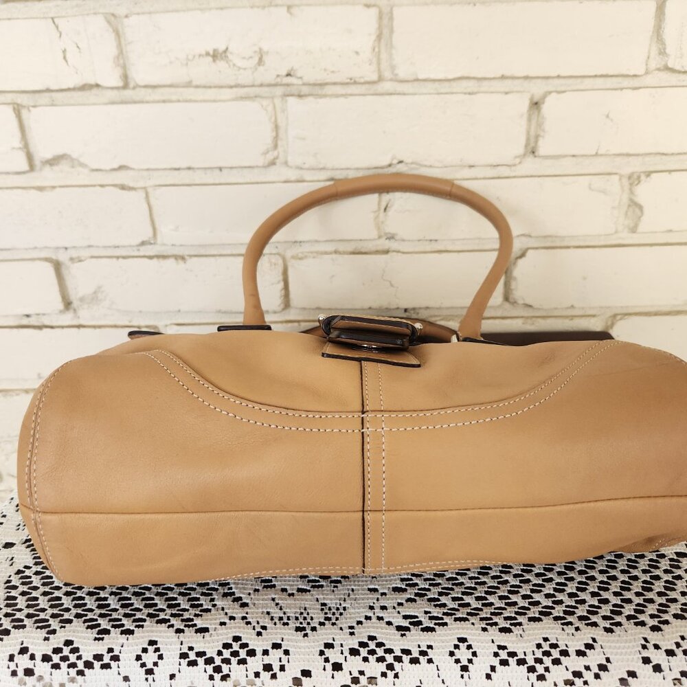 Vintage Rare Coach Hampton Flap Tan Leather Handbag Purse - Picture 5 of 13